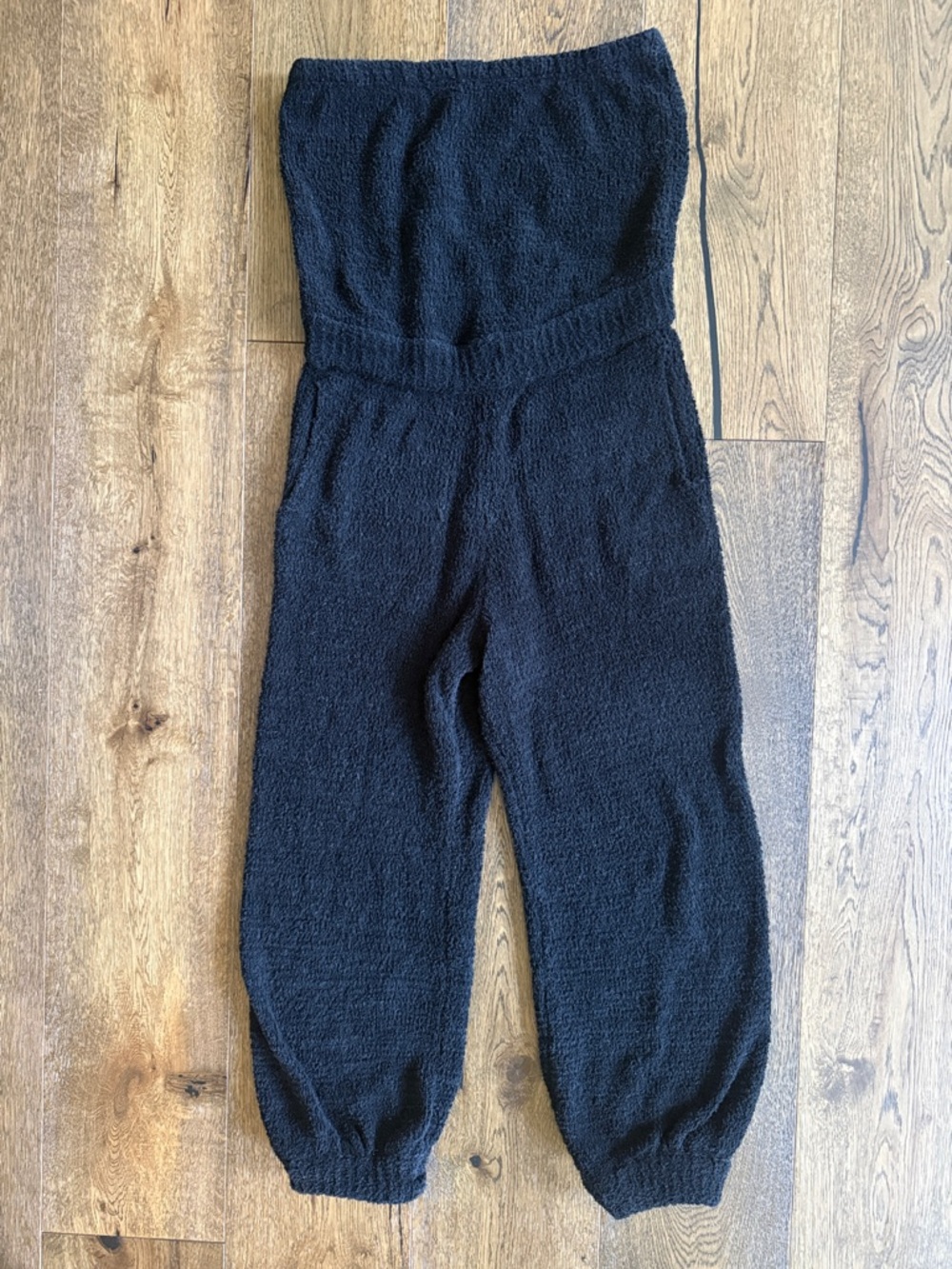 FP Movement by Free People Black Cozy Strapless Jogger Jumpsuit